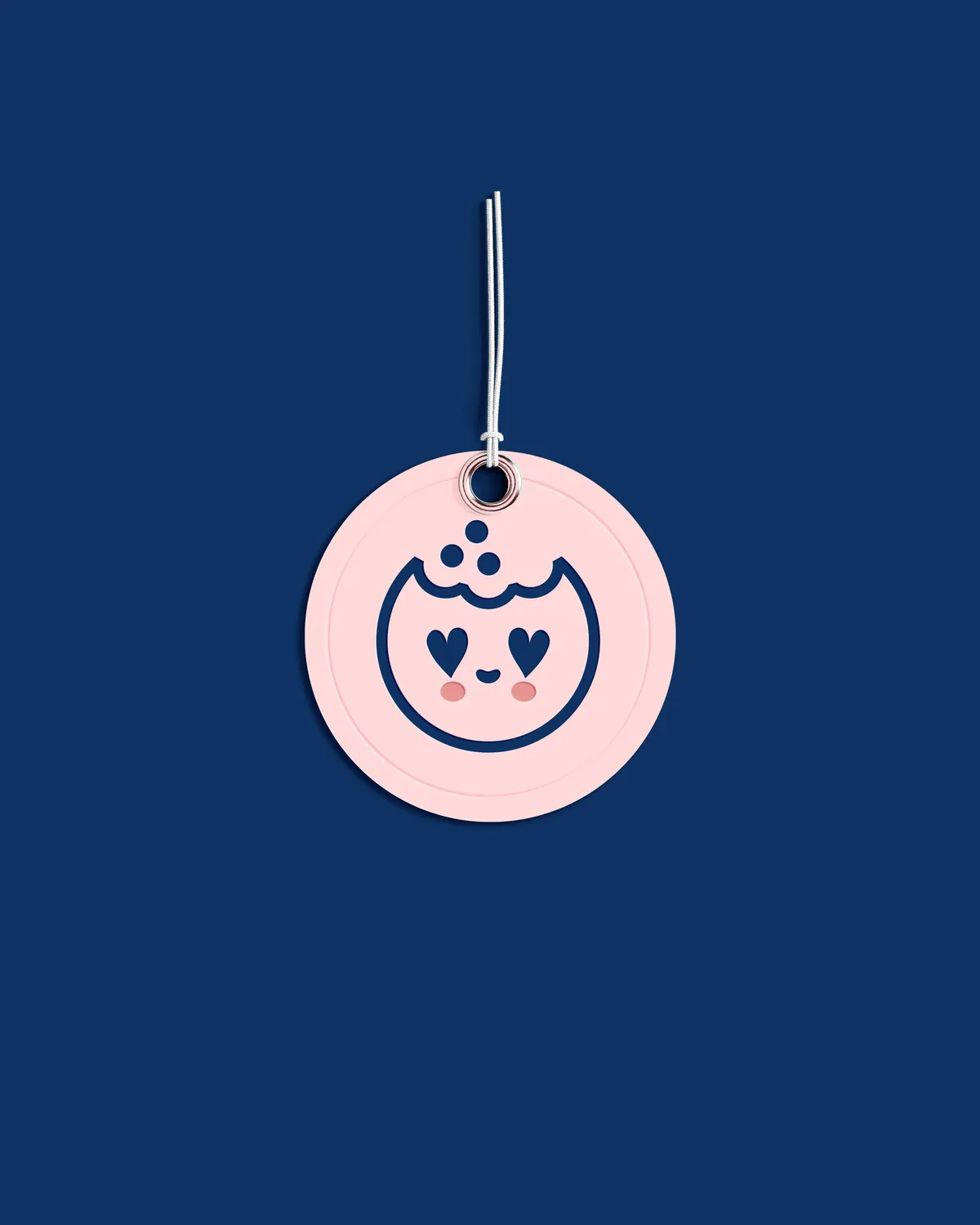 Tag rosa com o mascote da Raullah